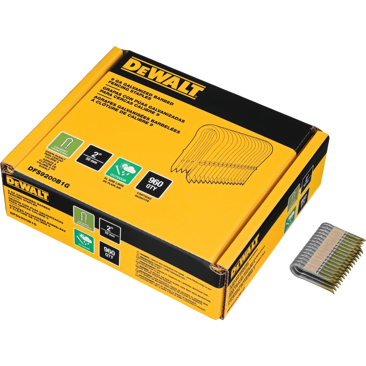 DEWALT 2 In. 9 Ga. Galvanized Barbed Collated Fence Staple (960-Ct.) Image 2