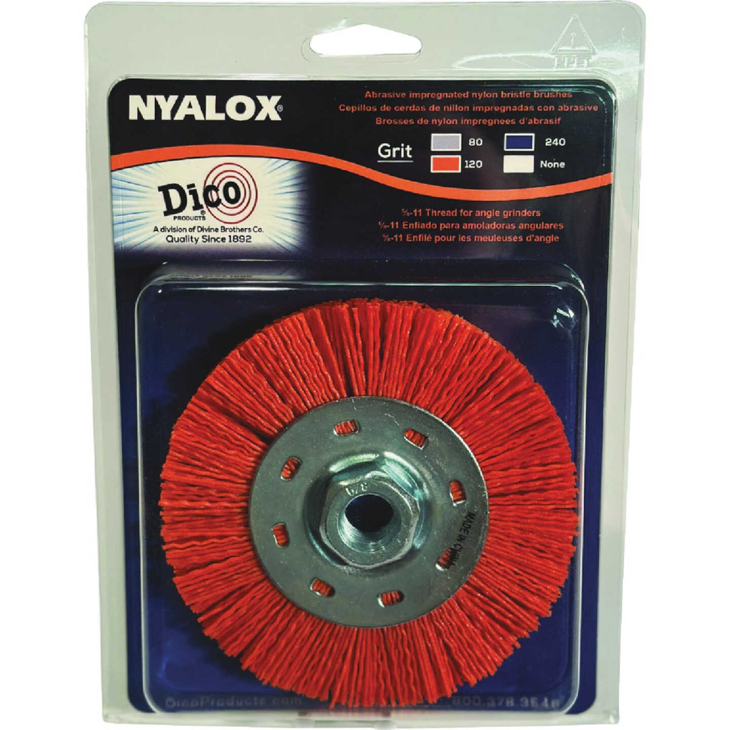 Dico Nyalox 4-1/2 In. Medium Orange Angle Grinder Wheel Brush Image 2