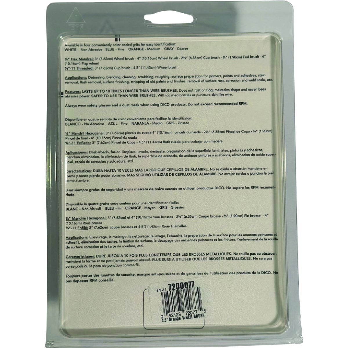 Dico Nyalox 4-1/2 In. Medium Orange Angle Grinder Wheel Brush Image 3