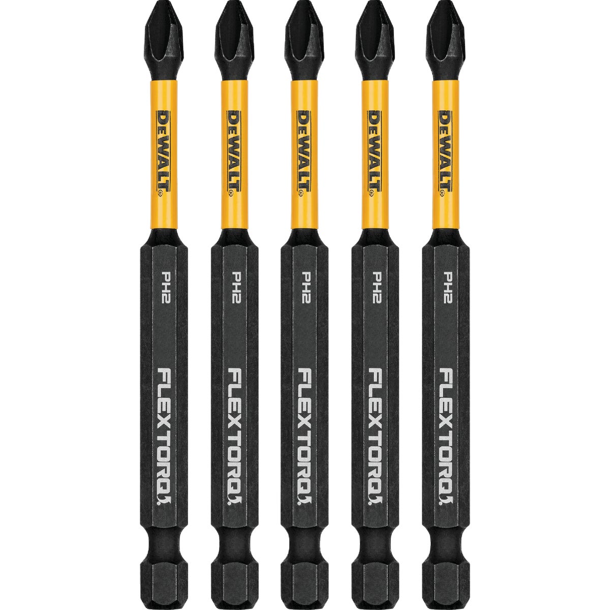 DEWALT FlexTorq 3-1/2 In. #2 Phillips Power Impact Screwdriving Bit (5-Pack) Image 1