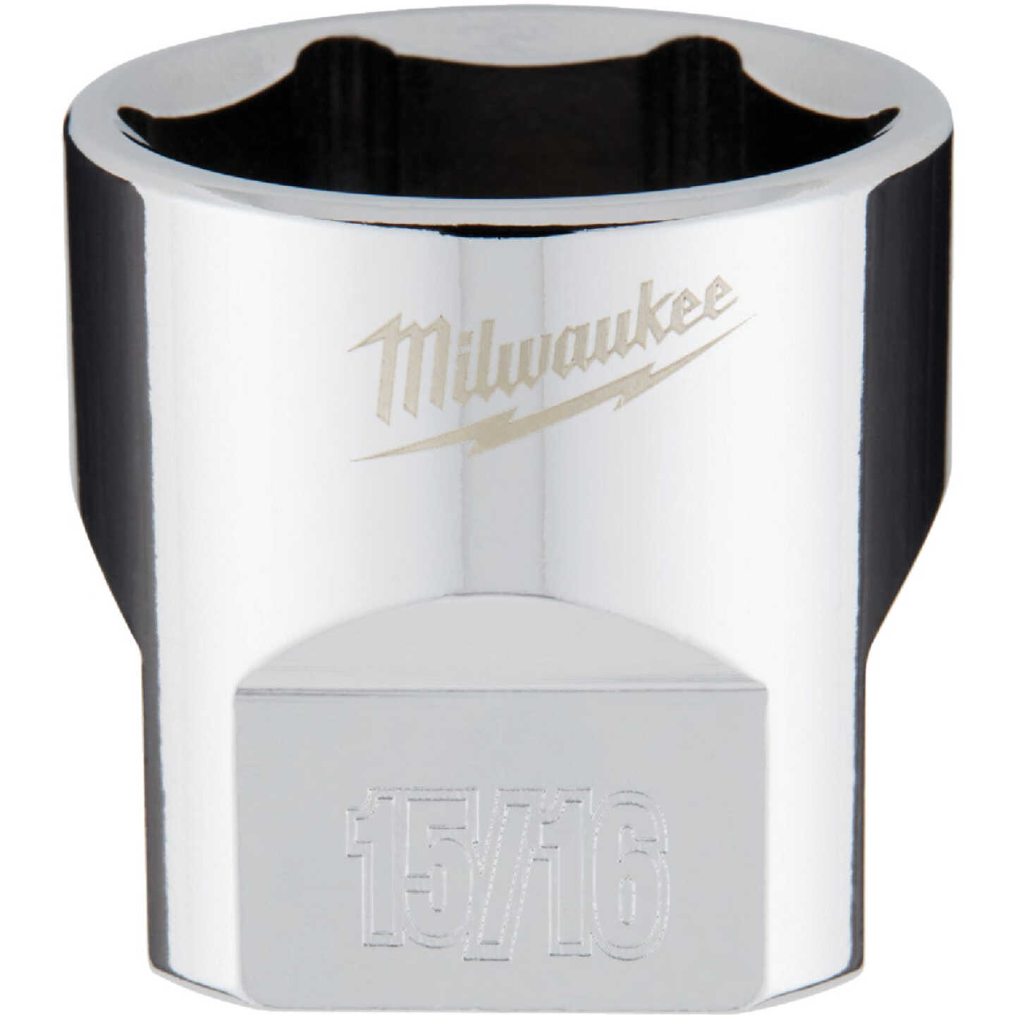 Milwaukee 3/8 In. Drive 15/16 In. 6-Point Shallow Standard Socket with FOUR FLAT Sides Image 1