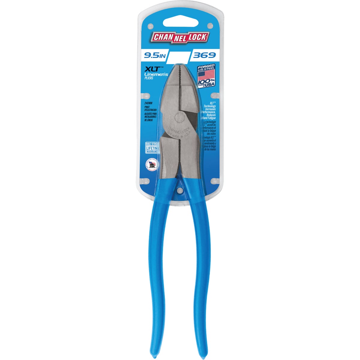 Channellock XLT 9-1/2 In. High Carbon Steel Round Nose Linesman Pliers Image 2