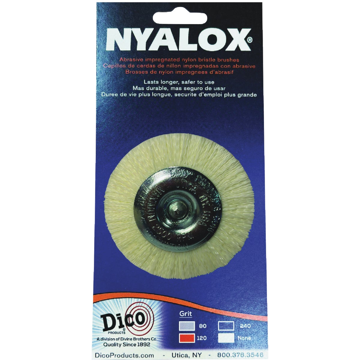 Dico Nyalox 3 In. White Nylon Non-Abrasive Drill-Mounted Brush Image 2