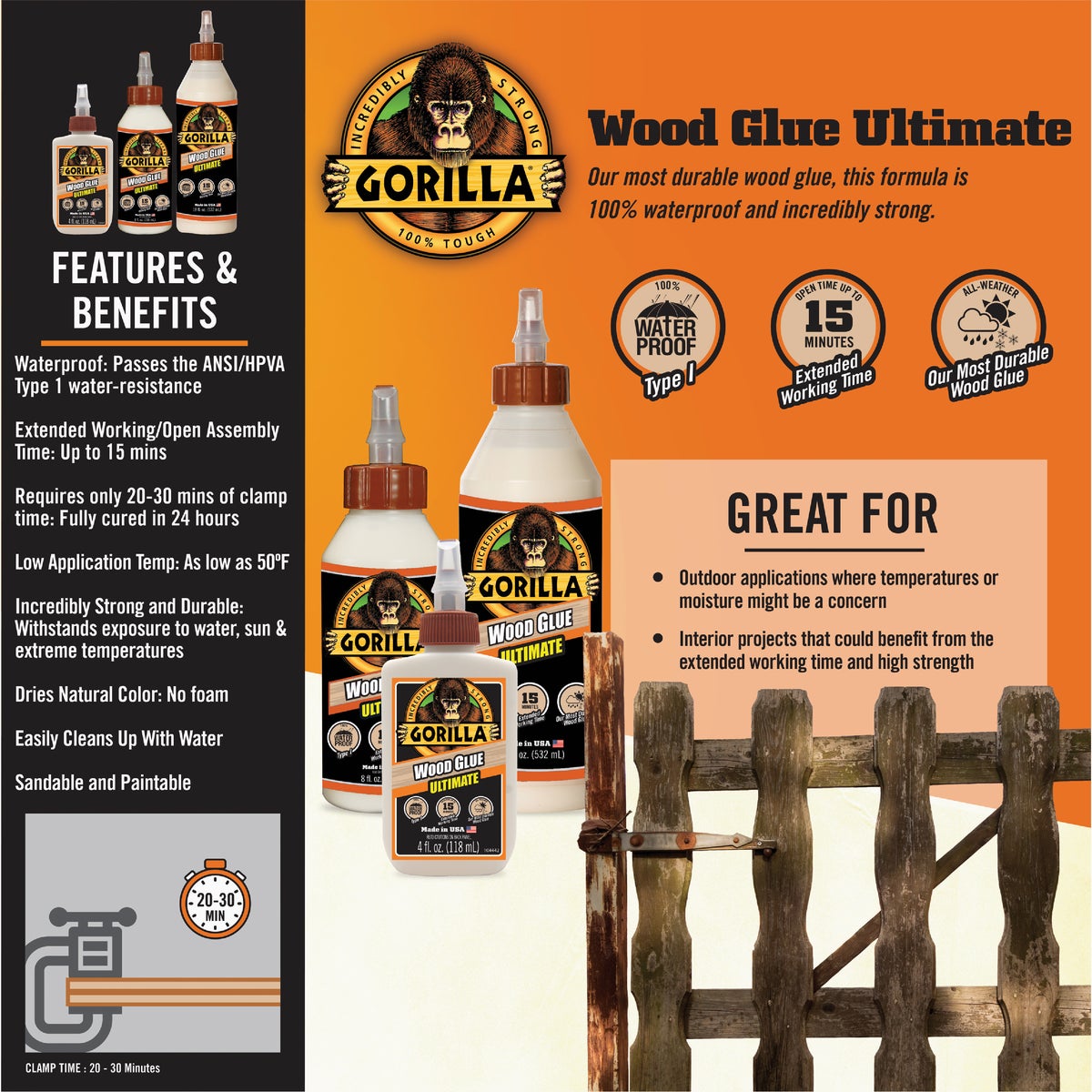 Gorilla 18 Oz. Ultimate Wood Glue Image 4
