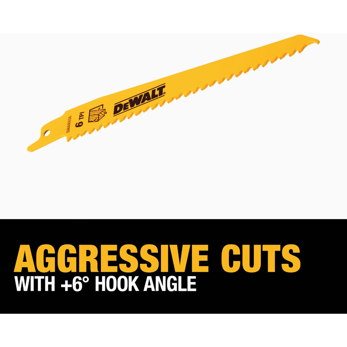 DEWALT 6 In. 6 TPI Taper Back Bi-Metal Reciprocating Saw Blade (5-Pack) Image 3