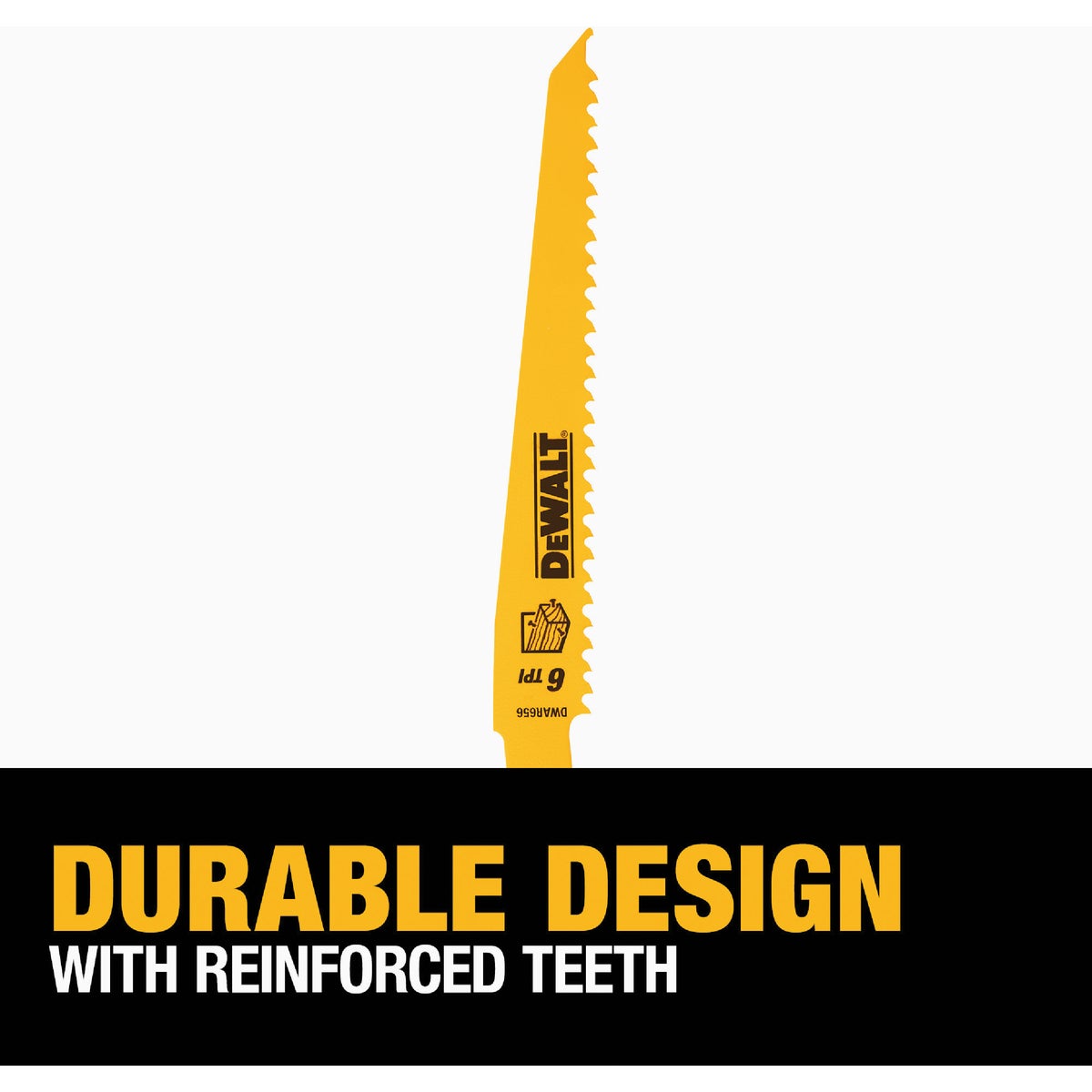 DEWALT 6 In. 6 TPI Taper Back Bi-Metal Reciprocating Saw Blade (5-Pack) Image 4