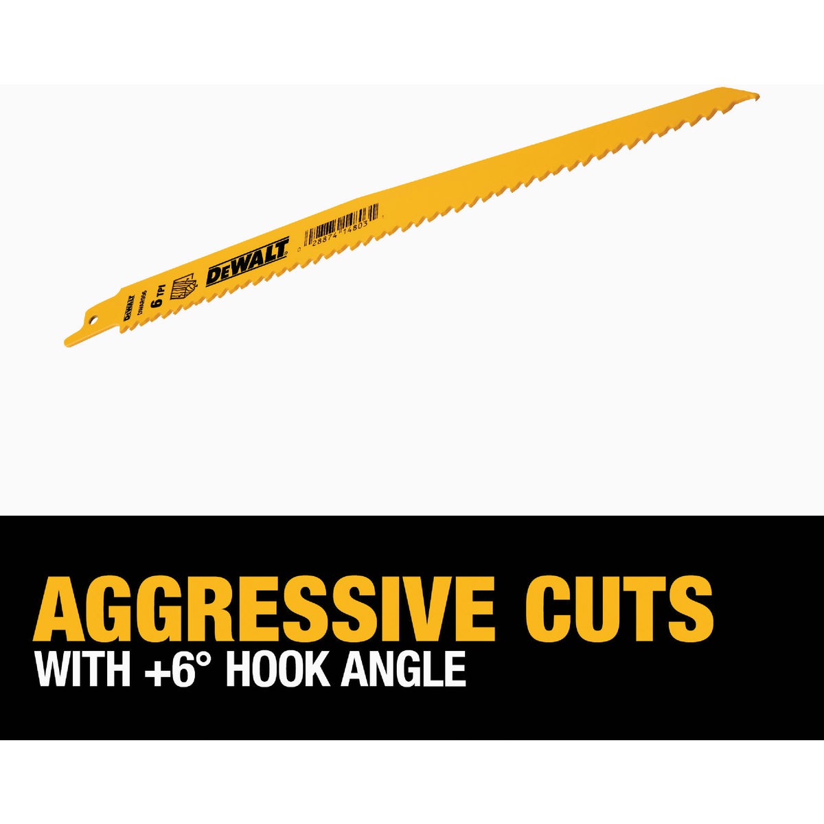 DEWALT 9 In. 6 TPI Taper Back Bi-Metal Reciprocating Saw Blade (5-Pack) Image 3