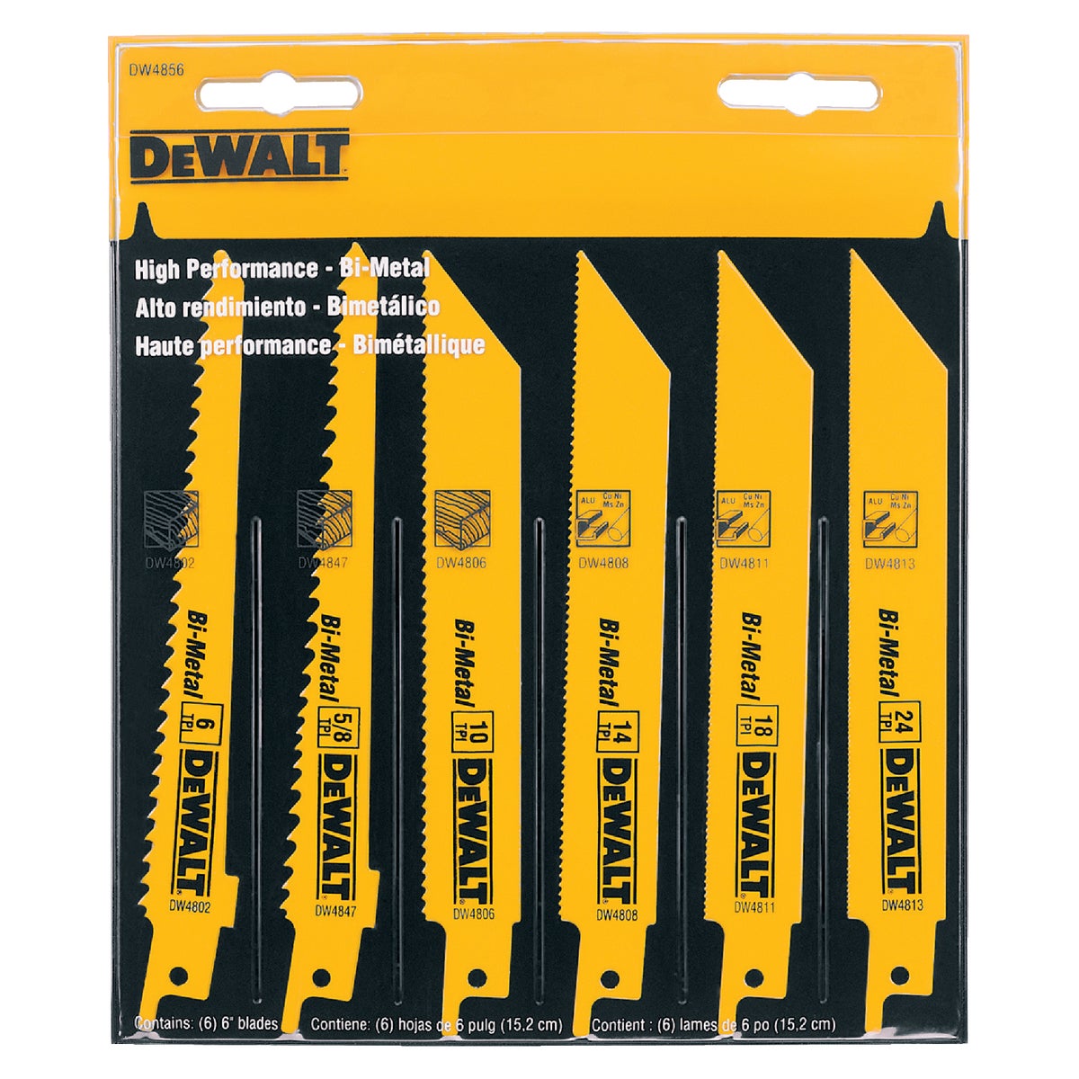DEWALT 6-Piece Reciprocating Saw Blade Set Image 2