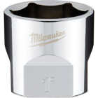 Milwaukee 3/8 In. Drive 1 In. 6-Point Shallow Standard Socket with FOUR FLAT Sides Image 1