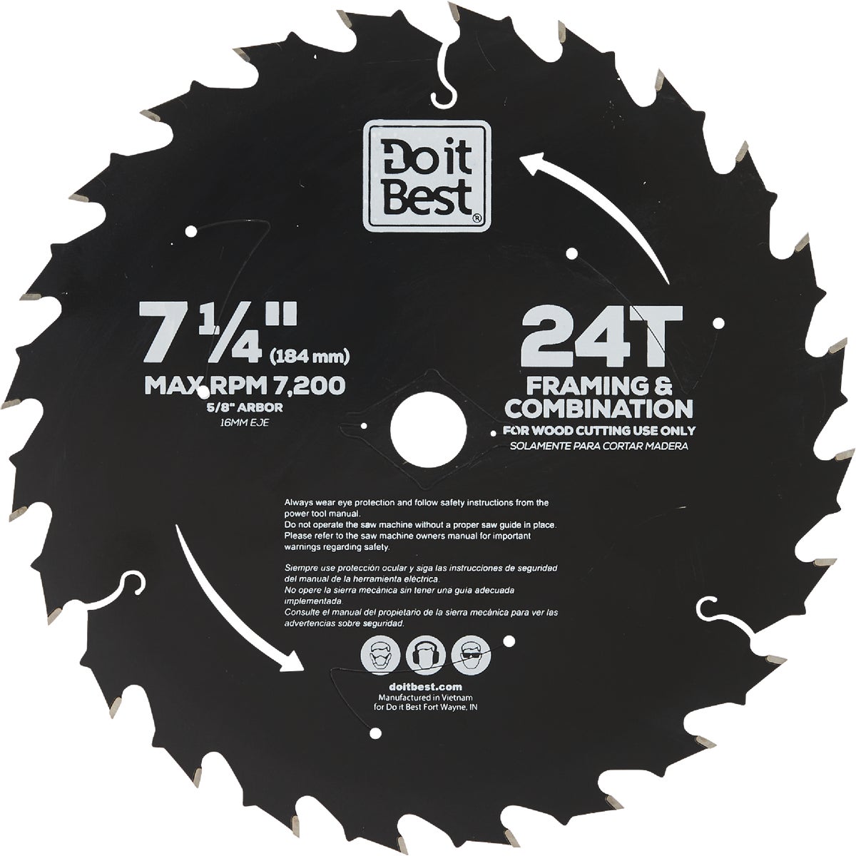 Do it Best 7-1/4 In. 24-Tooth Framing & Combination Circular Saw Blade Image 2