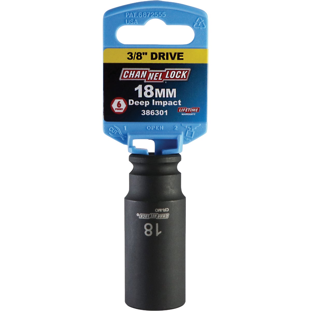 Channellock 3/8 In. Drive 18 mm 6-Point Deep Metric Impact Socket Image 2