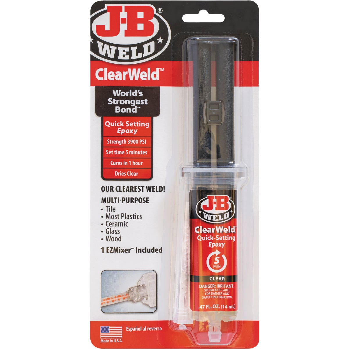 J-B Weld 0.47 Oz. ClearWeld Epoxy Image 1