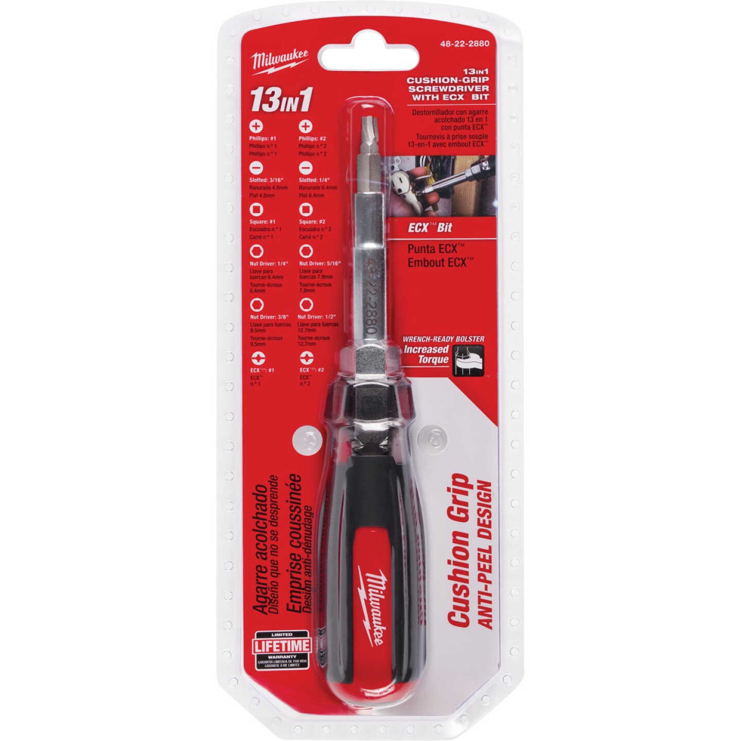 Milwaukee 13-in-1 Cushion Grip Multi-Bit Screwdriver with ECX Image 4