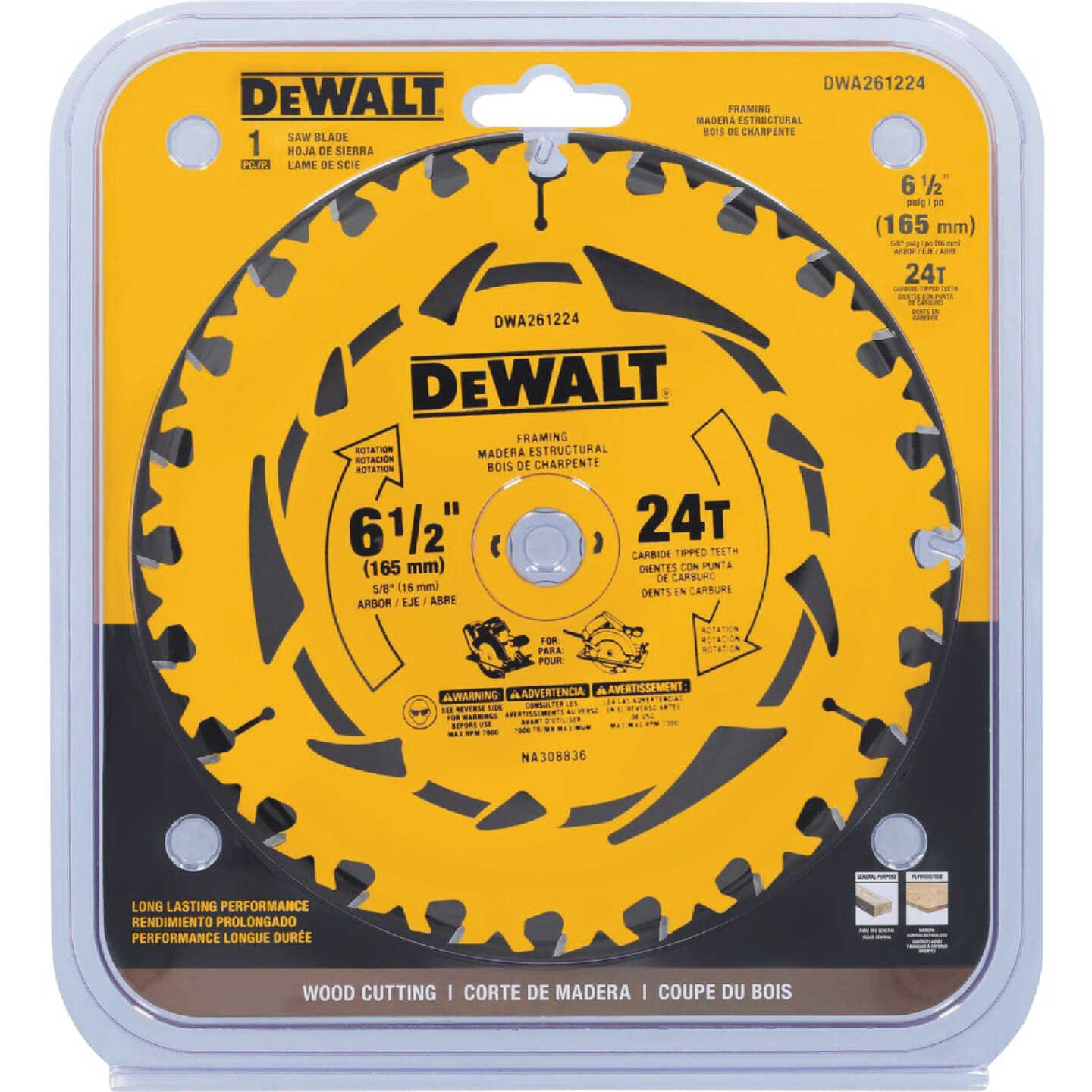 DEWALT 6-1/2 In. 24-Tooth Circular Saw Blade Image 4
