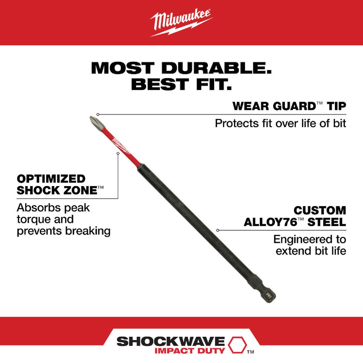 Milwaukee SHOCKWAVE 6 In. Impact Torx T25 Power Bit Image 3