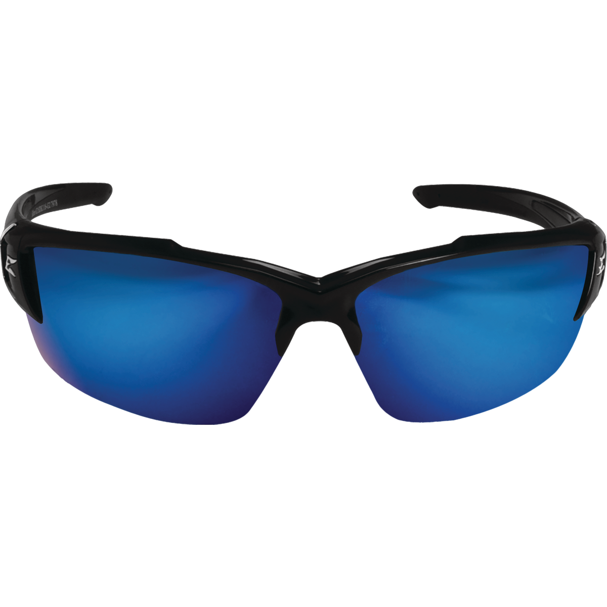 Edge Eyewear Kazbek Torque Red E Matte Black Frame Safety Glasses with Blue Mirrored Lenses