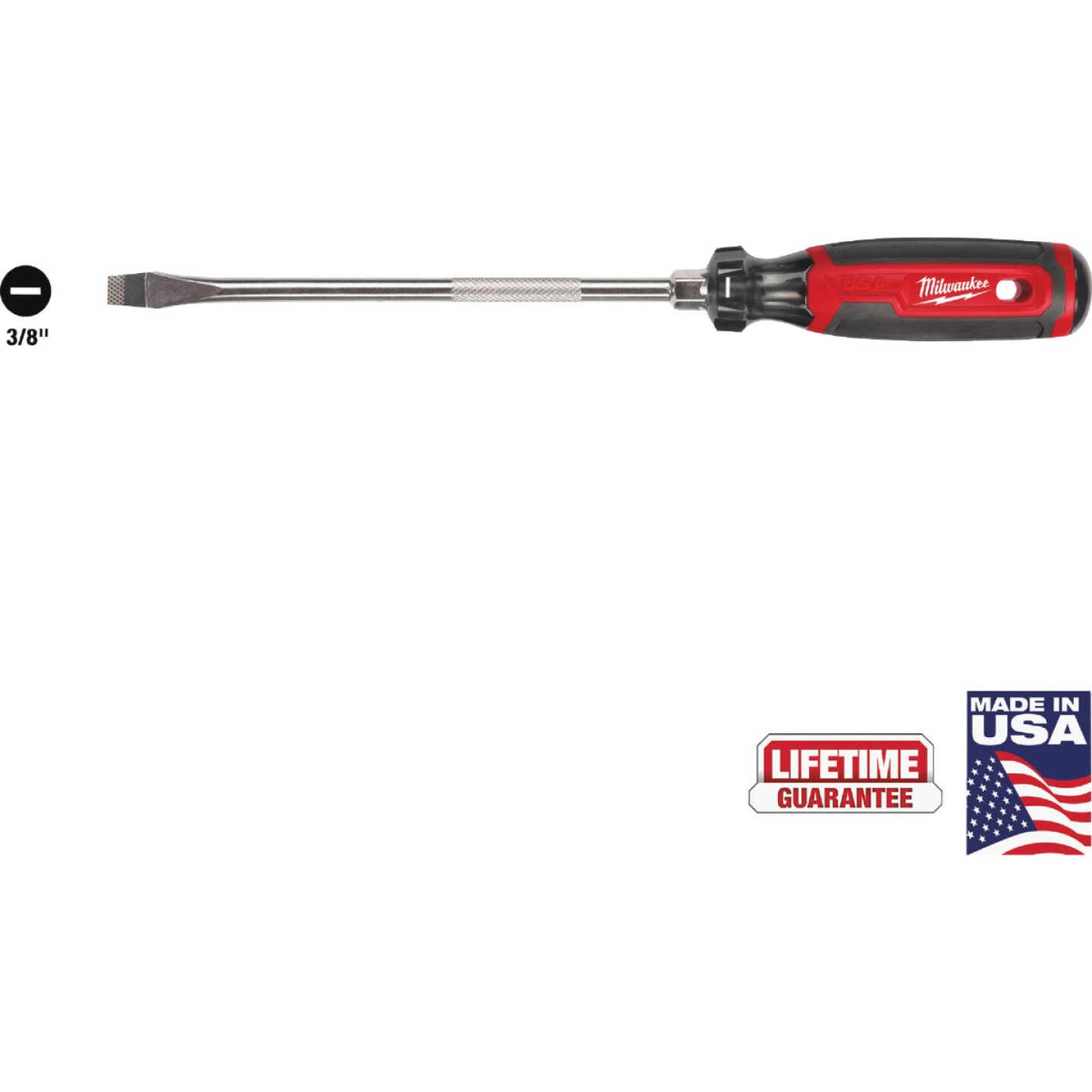 Milwaukee 3/8 In. x 8 In. Slotted Screwdriver with Cushion Grip Image 1