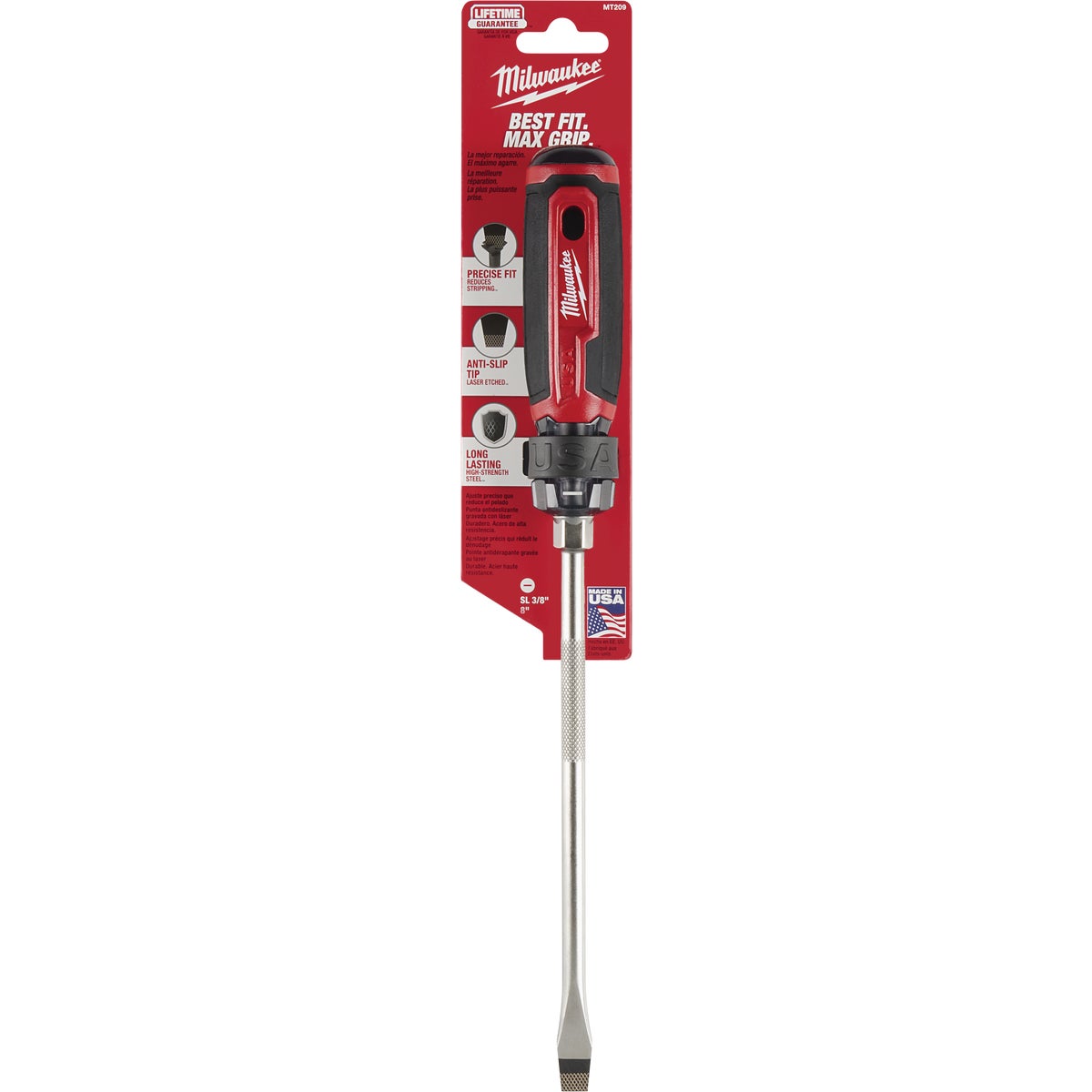 Milwaukee 3/8 In. x 8 In. Slotted Screwdriver with Cushion Grip Image 7