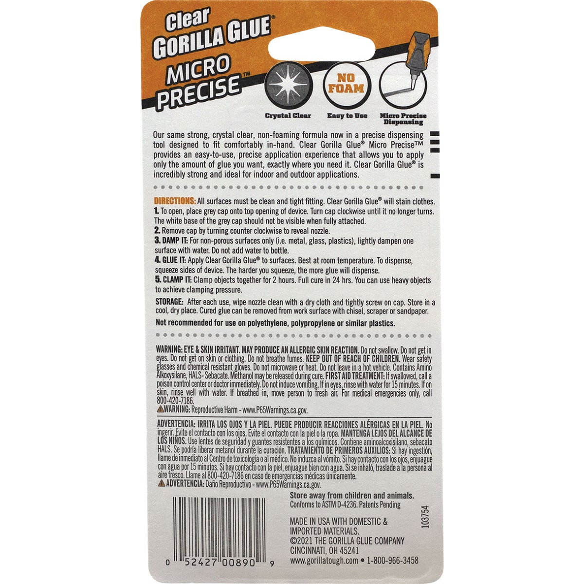 Gorilla 0.17 Oz. Micro Precise Clear Gorilla Glue Image 2