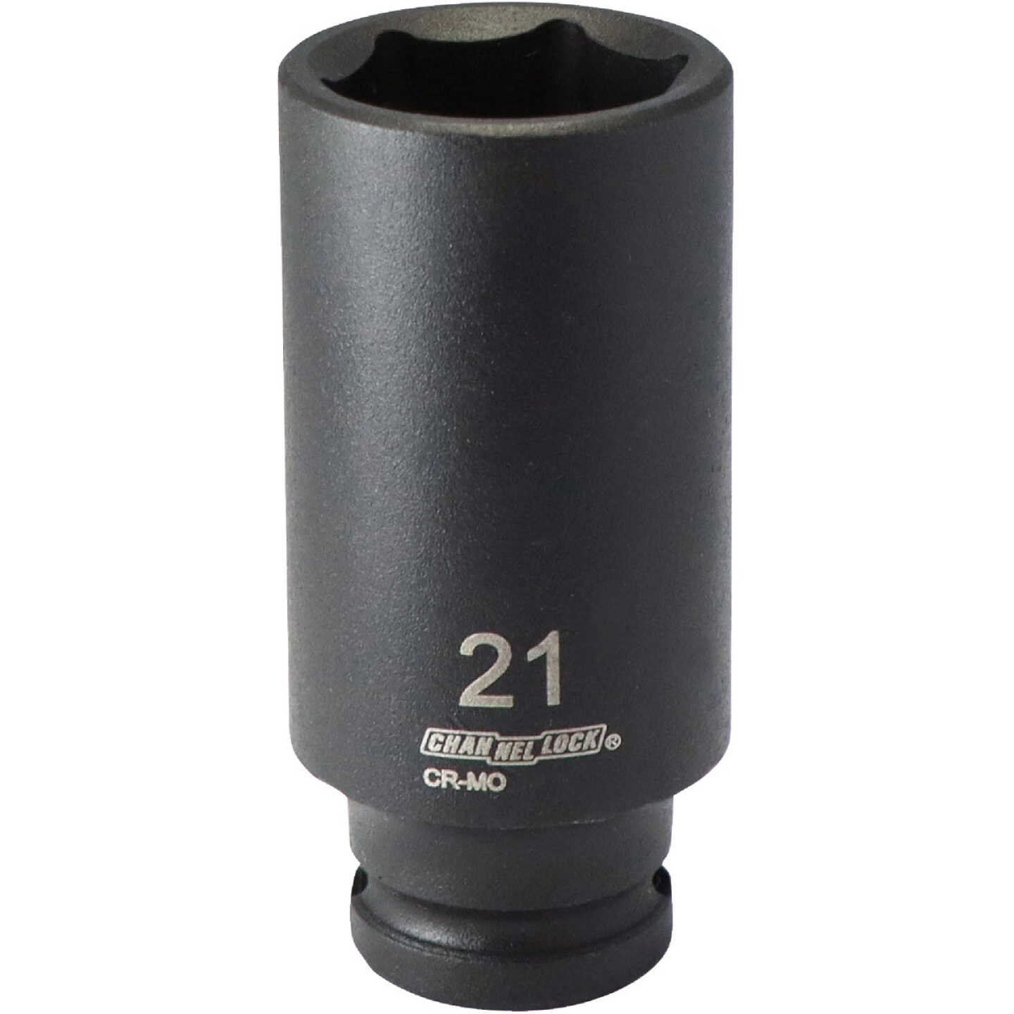 Channellock 3/8 In. Drive 21 mm 6-Point Deep Metric Impact Socket Image 1