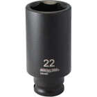 Channellock 3/8 In. Drive 22 mm 6-Point Deep Metric Impact Socket Image 1