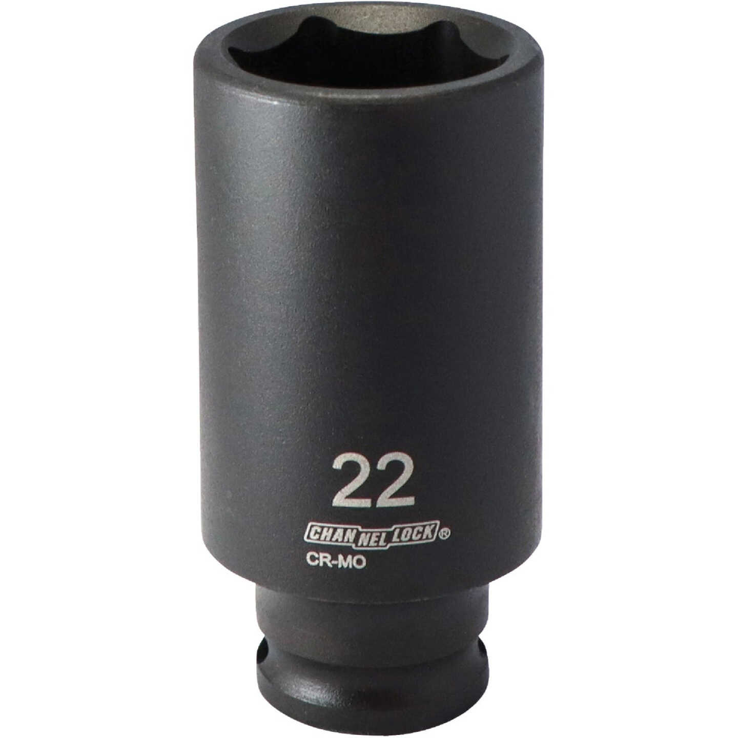 Channellock 3/8 In. Drive 22 mm 6-Point Deep Metric Impact Socket Image 1