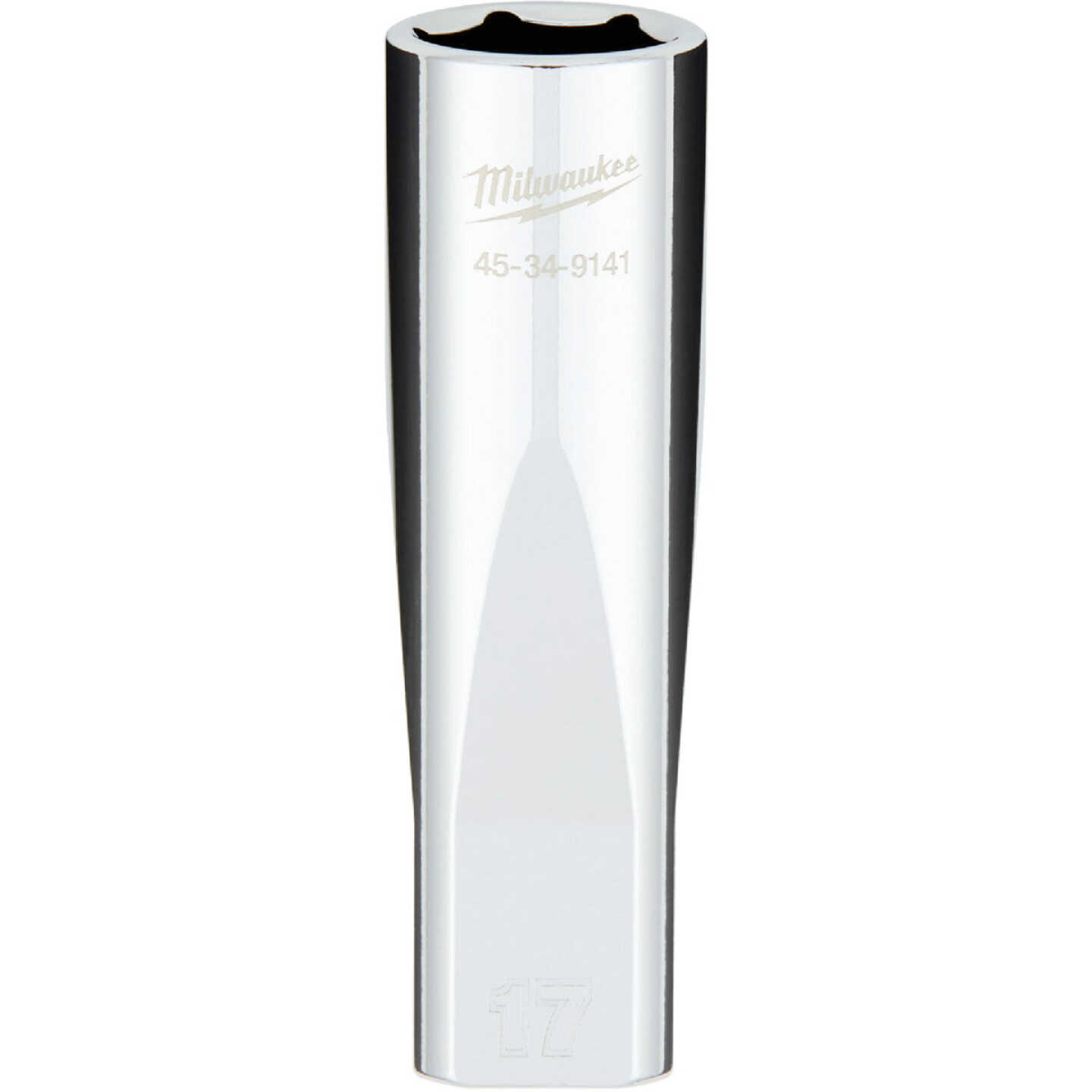 Milwaukee 1/2 In. Drive 17 mm 6-Point Deep Metric Socket with FOUR FLAT Sides Image 1