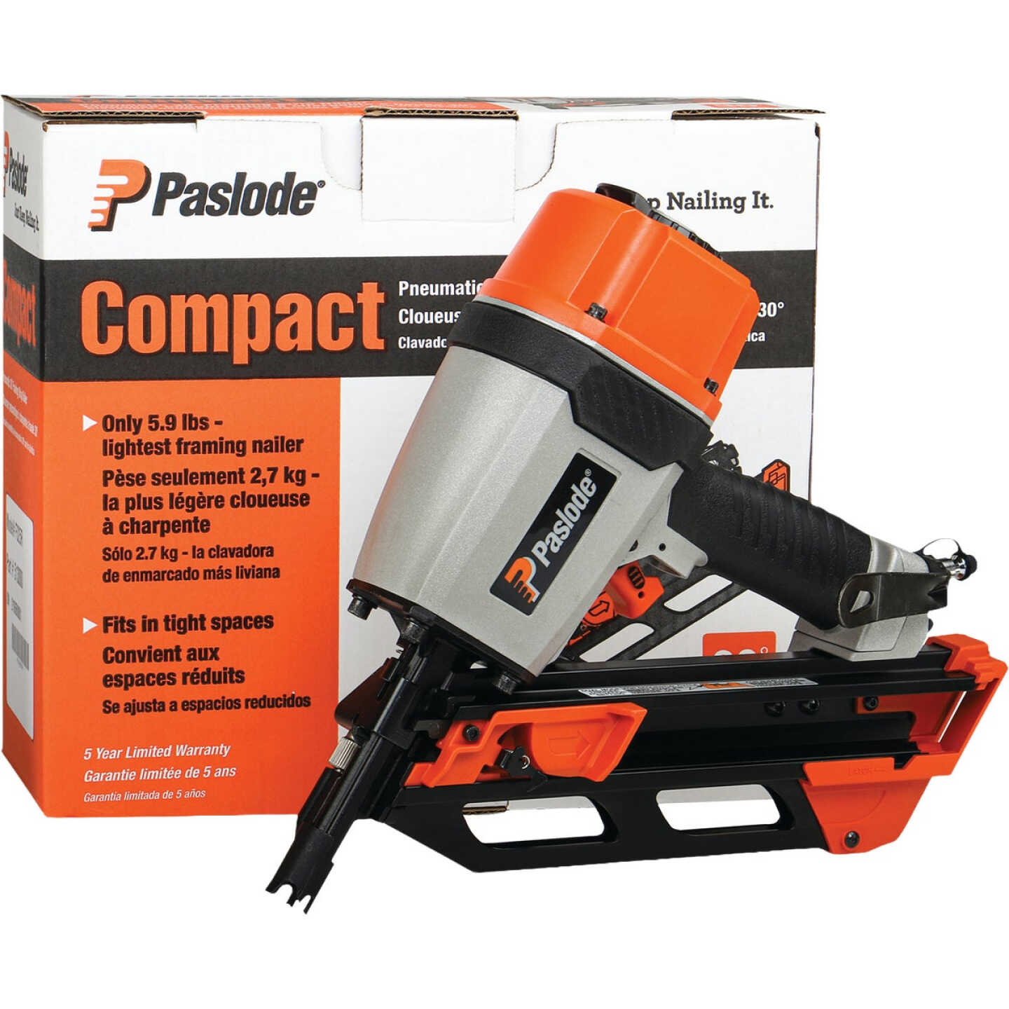 Paslode 30 Deg. Compact Pneumatic Framing Nailer Image 1