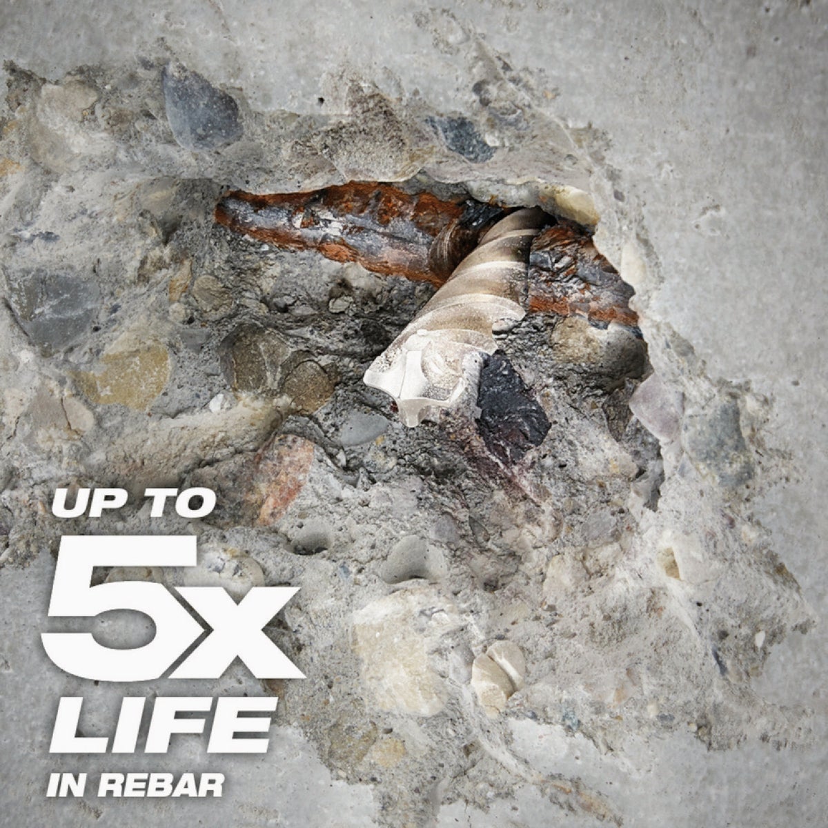 Milwaukee MX4 SDS-PLUS 4-Cutter Solid Carbide Rotary Hammer Drill Bit Set (6-Piece) Image 6