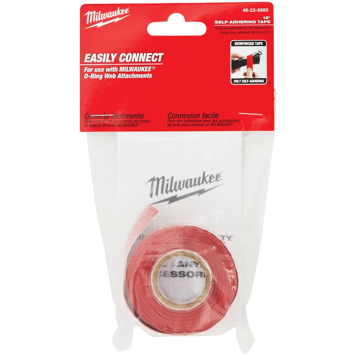 Milwaukee 2-1/2 In. W x 12 Ft. L Self-Adhering Lanyard Tape Image 2