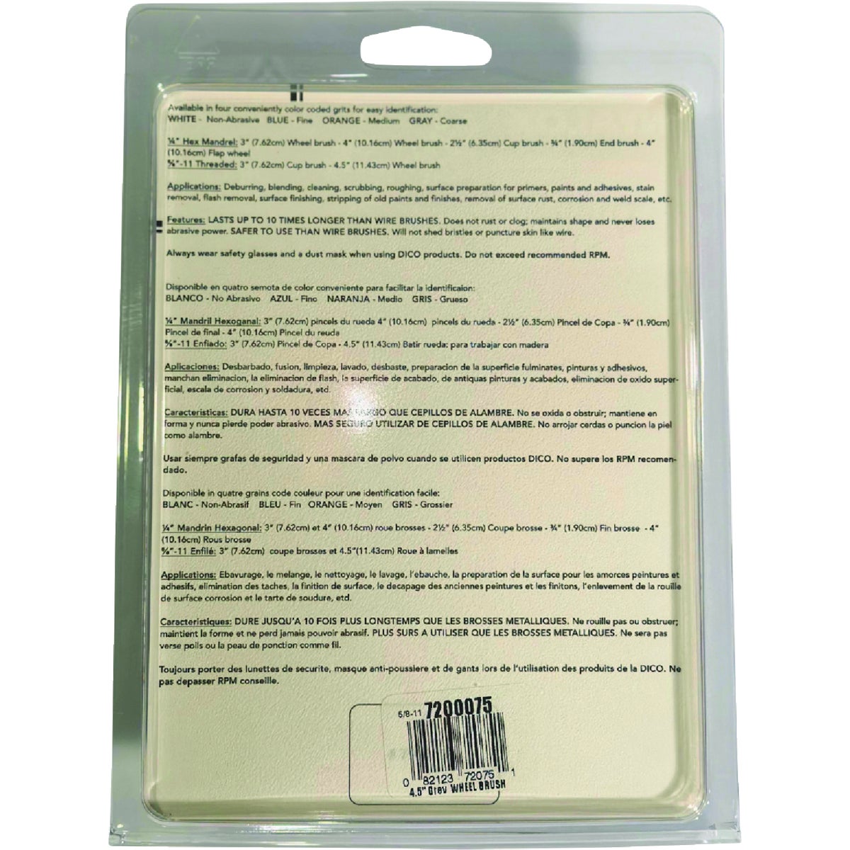 Dico Nyalox 4-1/2 In. Coarse Gray Angle Grinder Wheel Brush Image 2