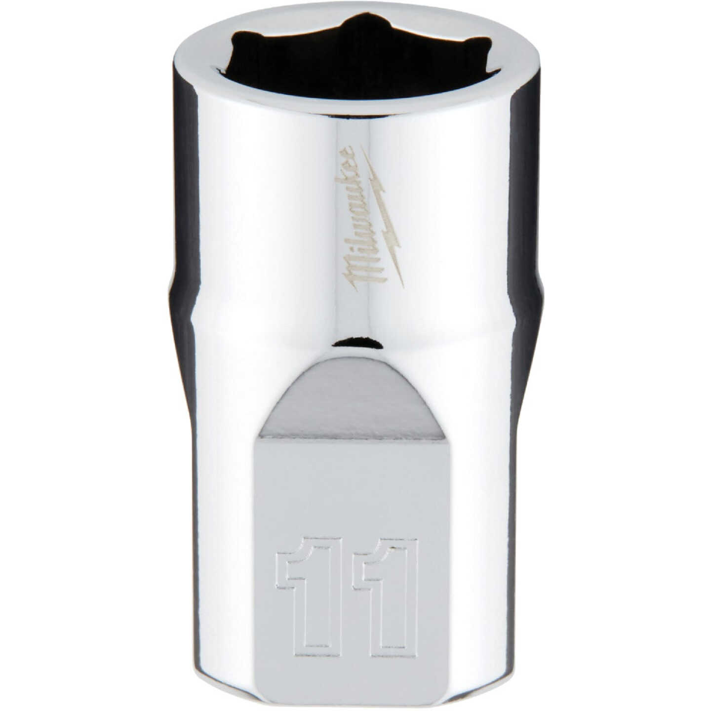 Milwaukee 3/8 In. Drive 11 mm 6-Point Shallow Metric Socket with FOUR FLAT Sides Image 1