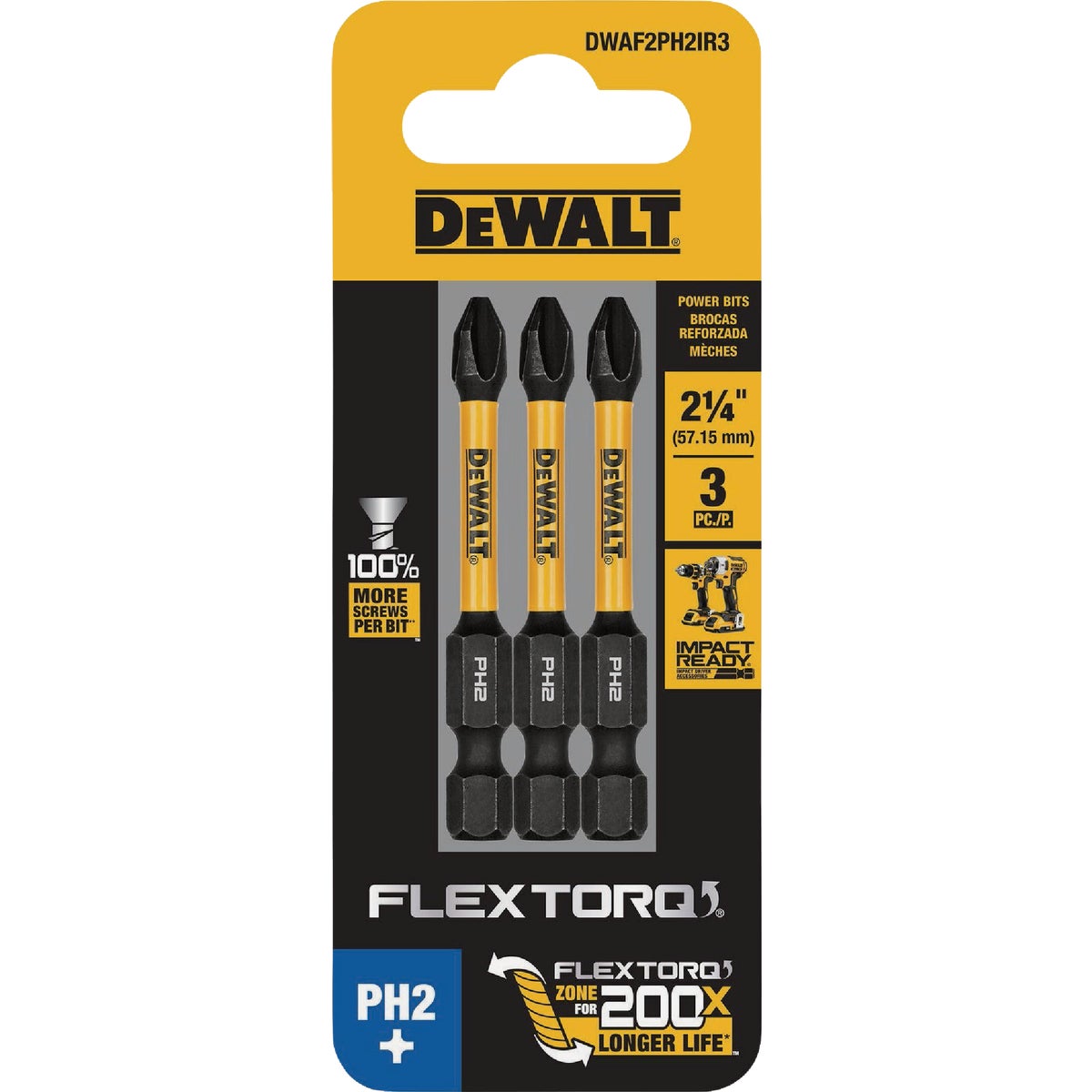 DEWALT FlexTorq 2 In. #2 Phillips Impact Screwdriver Bit (3-Pack) Image 4