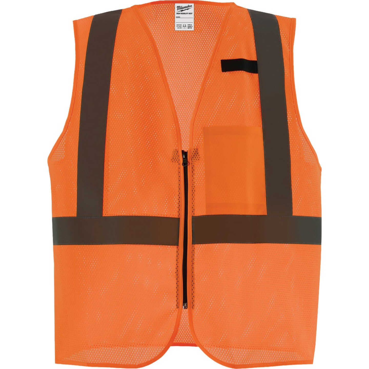 Milwaukee ANSI Class 2 High Vis Orange Mesh Safety Vest, Large/XL Image 1