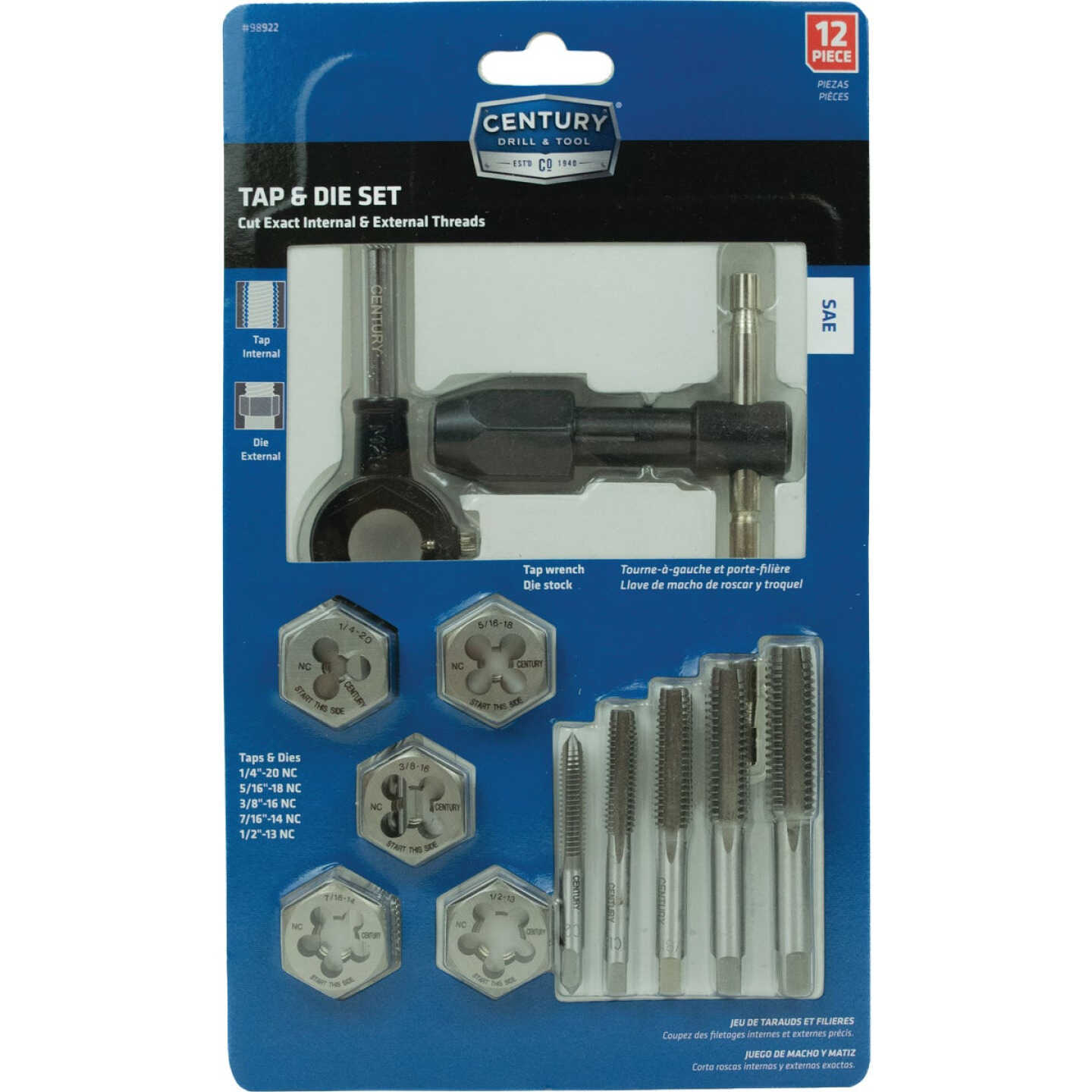 Century Drill & Tool SAE Tap & Die Set (12-Piece) Image 1