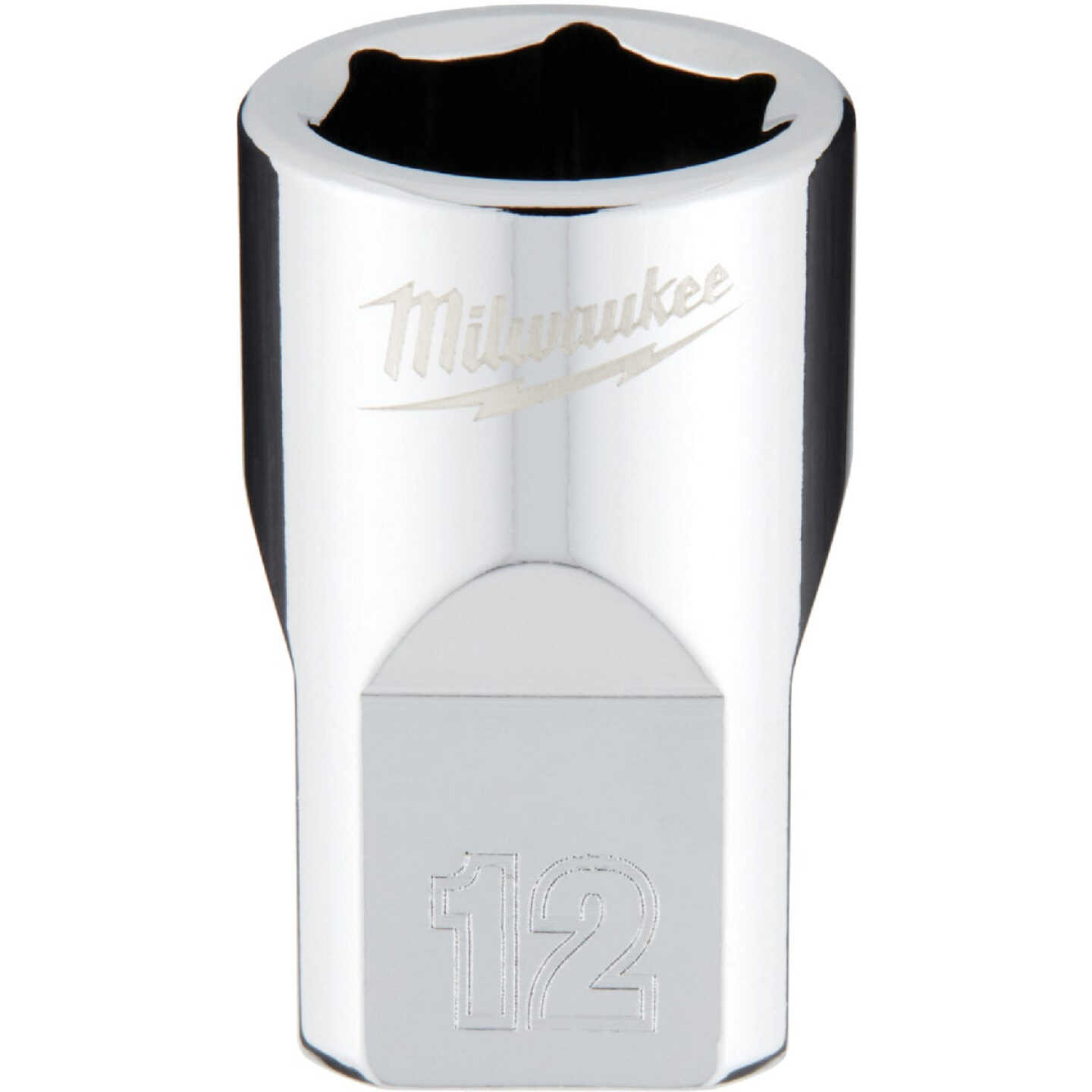 Milwaukee 3/8 In. Drive 12 mm 6-Point Shallow Metric Socket with FOUR FLAT Sides Image 1