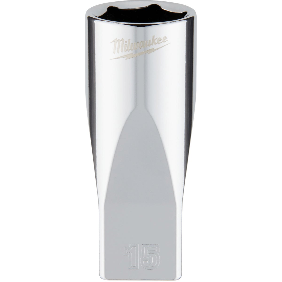 Milwaukee 1/4 In. Drive 15 mm 6-Point Deep Metric Socket with FOUR FLAT Sides