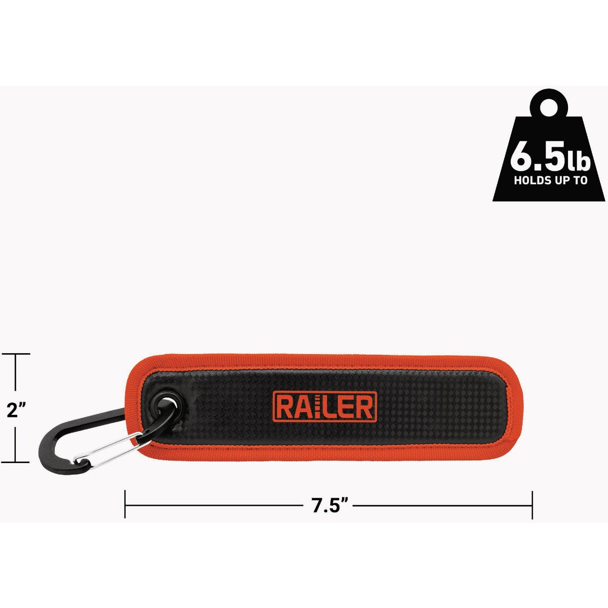 Railer 7.5 In. x 2 In. MagMat Strap Premium Magnetic Tool Strap with Carabiner Image 2