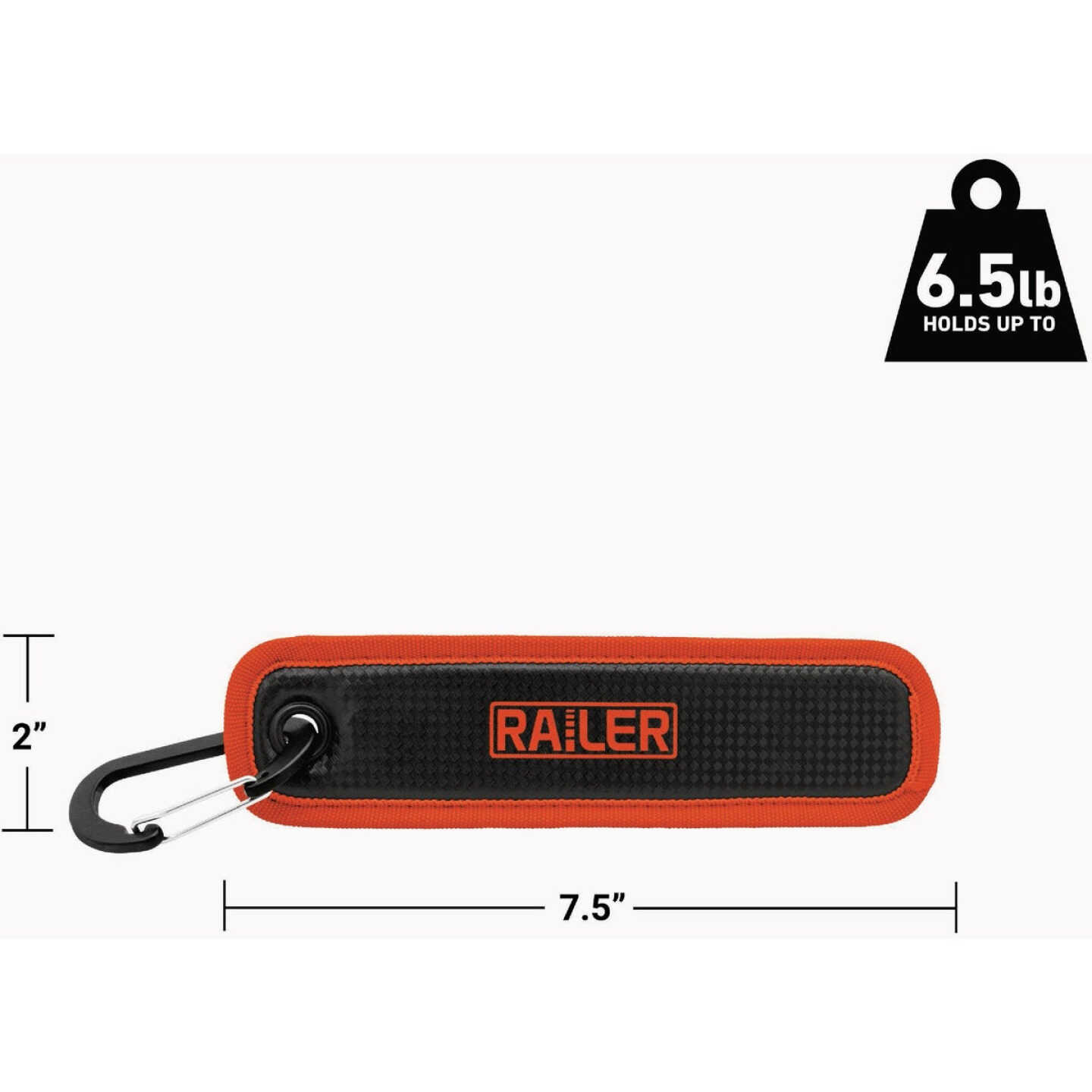 Railer 7.5 In. x 2 In. MagMat Strap Premium Magnetic Tool Strap with Carabiner Image 2