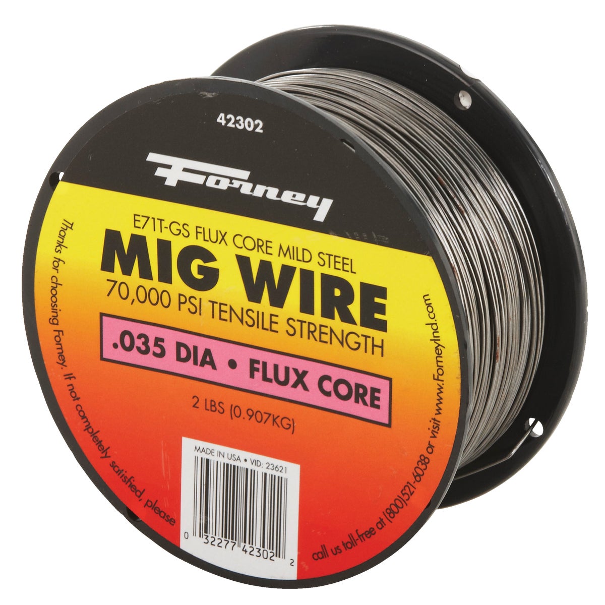 Forney E71T-GS 0.035 In. Flux Core Mild Steel Mig Wire, 2 Lb. Image 3