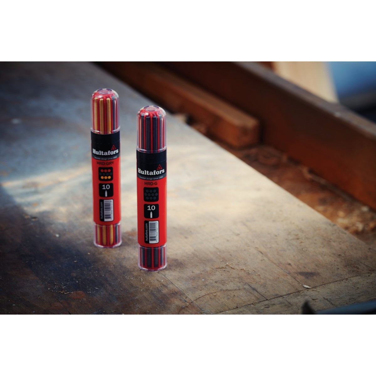 Hultafors Carpenter Pencil Refill with Smart Container, Graphite, Red & Yellow (10-Piece) Image 3