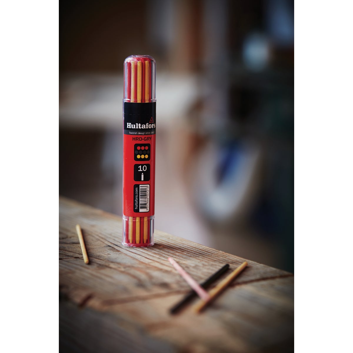 Hultafors Carpenter Pencil Refill with Smart Container, Graphite, Red & Yellow (10-Piece) Image 2