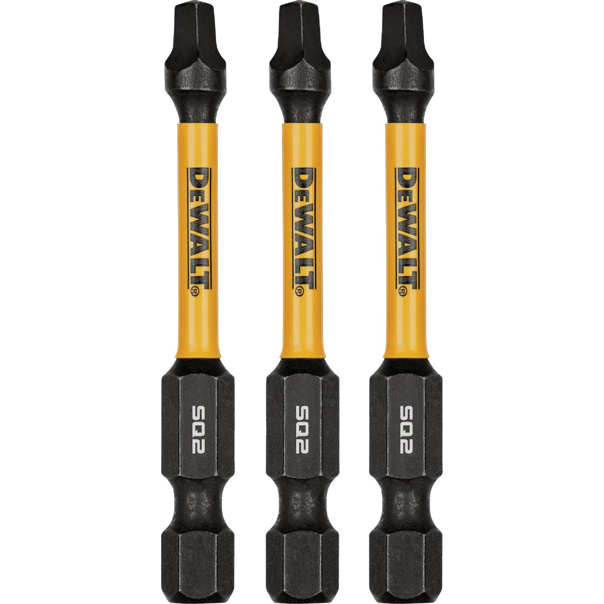 DEWALT FlexTorq 2 In. #2 Square Impact Screwdriver Bit (3-Pack)