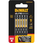 DEWALT Elite Series 1/4 In. x 2-1/4 In. Square/Robertson Impact Driver Bit Set (5-Piece) Image 1