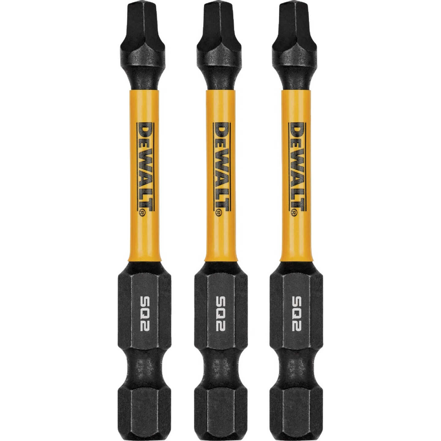 DEWALT FlexTorq 2 In. #2 Square Impact Screwdriver Bit (3-Pack) Image 1