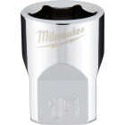 Milwaukee 3/8 In. Drive 15 mm 6-Point Shallow Metric Socket with FOUR FLAT Sides Image 1