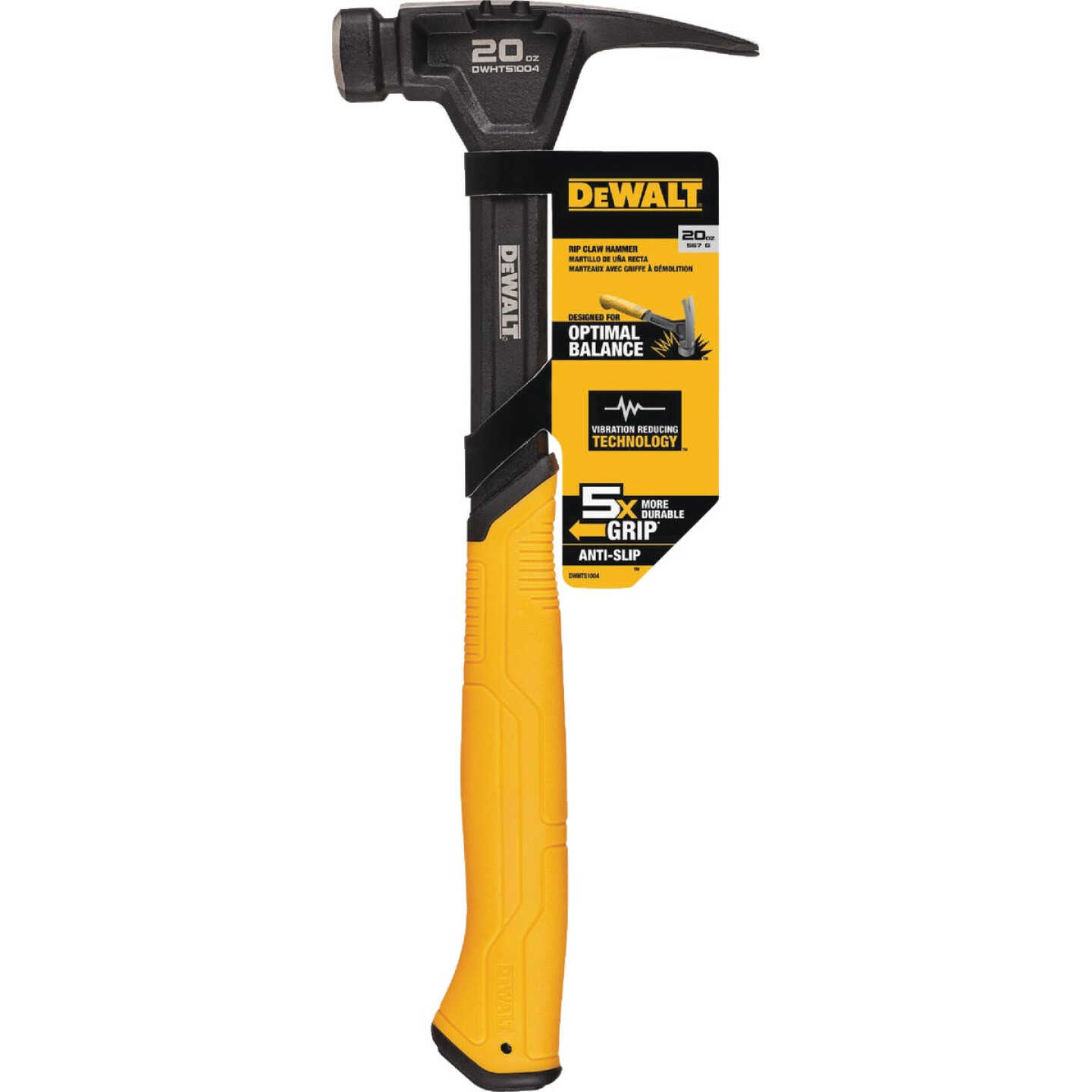 DEWALT 20 Oz. Smooth-Face Rip Claw Hammer with Steel Handle Image 1