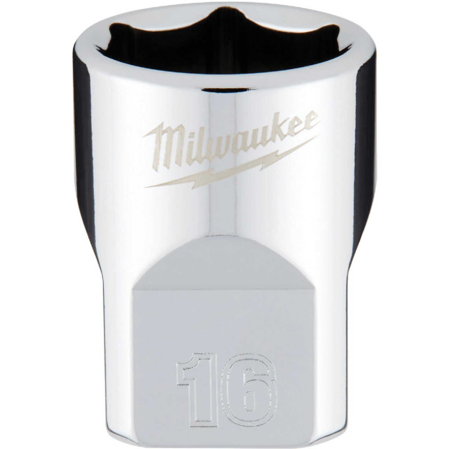 Milwaukee 3/8 In. Drive 16 mm 6-Point Shallow Metric Socket with FOUR FLAT Sides Image 1