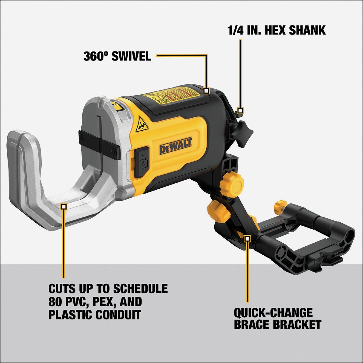 DEWALT IMPACT CONNECT PVC/PEX Pipe Cutter Attachment Image 3