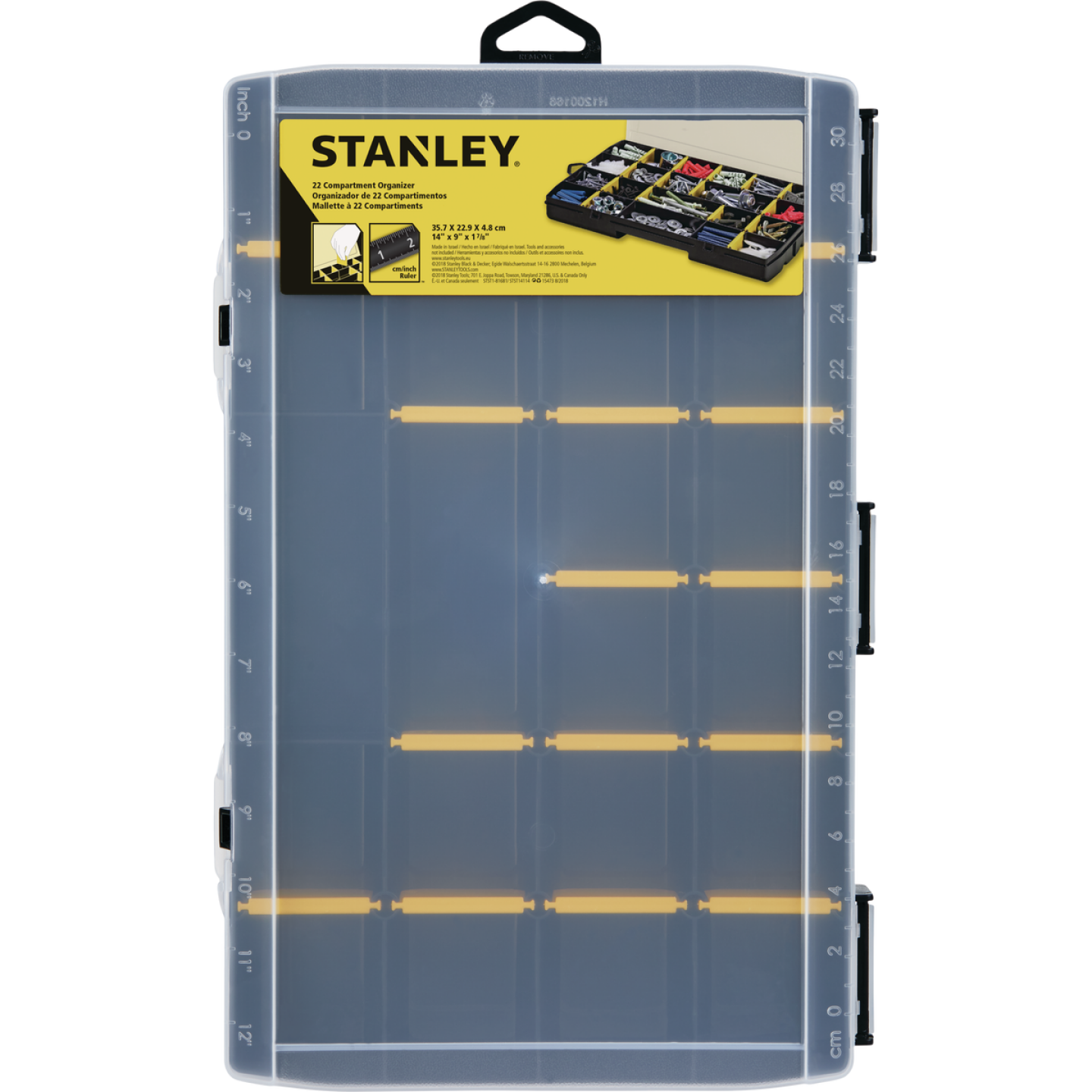 Stanley Black/Yellow Plastic 22-Compartment Tool Organizer Image 1